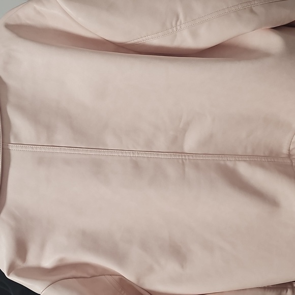 Anthro Avec Les Filles Pastel Pink Vegan Leather Moto Jacket NWT Size L - Picture 7 of 8